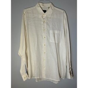 MINE Linen Button Up Shirt‎ Long Sleeve Collared Casual Top XXL